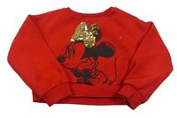 Červená crop mikina s Minnie zn. Disney