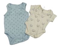 2x - Smotanové body s medvídky + svetlomodré body s hviezdičkami