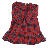 Červeno-tmavomodré kockované šaty Primark