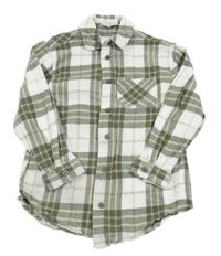 Khaki-béžovo-bílá kostkovaná flanelová halenka Primark