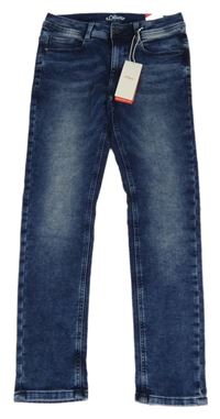 Nové - Tmavomodré teplákové skinny rifle zn. S. Oliver