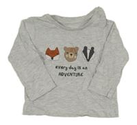 Svetlosivé tričko so zvieratkami zn. Matalan