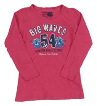 Růžové triko s nápisy a číslem 