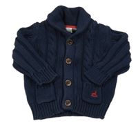 Tmavomodrý vzorovaný prepínaci sveter Jasper Conran