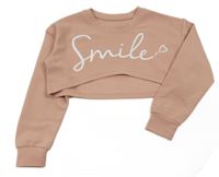 Ružová crop mikina s nápisom