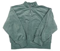 Zelená plyšová mikina