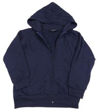 Tmavomodrá prepínaci mikina s kapucňou