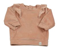 Ružová plyšová mikina s volánikmi