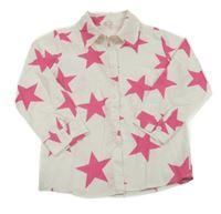 Bílo-růžová halenka s hvězdami 