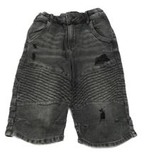 Šedé teplákové riflové kraťasy se žebrováním Denim Co.