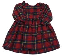 Vínovo-tmavomodro-žlté kockované šaty M&Co.