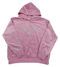 Růžová plyšová mikina s kapucí - Barbie H&M