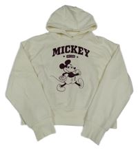 Smotanová crop mikina s Mickeym a kapucňou Primark