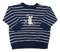 Tmavomodro-biela pruhovaná mikina so zvieratkami M&S