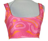 Dámsky ružovo-oranžový vzorovaný crop top Boohoo