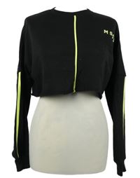 Dámska čierna crop mikina s logom MissGuided