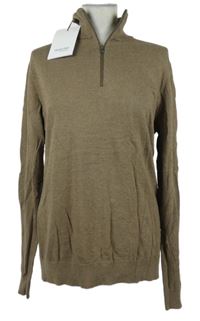 Nové - Pánský hnědý svetr se stojáčkem Selected 