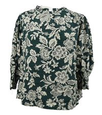 Dámská tmavozelená květovaná halenka John Lewis 