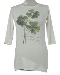 Dámské bílé triko se čtyřlístky 