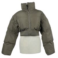 Dámská hnědá šusťáková crop zimní bunda Dazy 