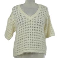 Dámské smetanové ažurové pletené tričko Next 