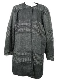 Dámský černo-bílý vzorovaný kabát H&M