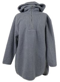 Dámská modrošedá buklé oversized tunika s kapucí Ever.me 