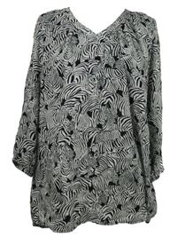 Dámska čierno-biela vzorovaná blúzka so zebrami C&A