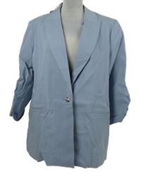 Nové - Dámský světlemodrý blejzr s rolovacími rukávy Gallery 