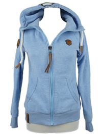 Dámská světlemodrá propínací mikina s kapucí Naketano 