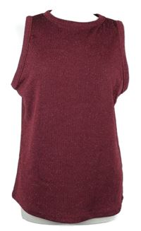Dámsky vínový trblietavý top TU