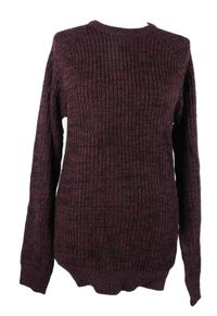 Pánský vínovo-černý melírovaný svetr Peacocks 