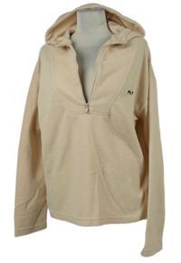 Dámska béžová fleecová oversized mikina s kapucňou PrettyLittle Thing