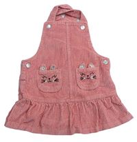 Ružové manšestové na traké šaty s králíčky F&F