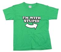 Zelené tričko s nápisom Gildan