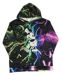 Čierno-farebná športová mikina s Mickey Mousem a kapucňou