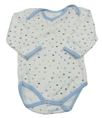 Bílo-modré body s hvězdami