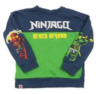 Tmavomodro-zelená mikina s lego Ninja 