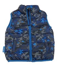 Modro-šedá army šusťáková zateplená vesta Mountain Warehouse