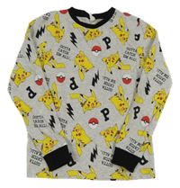 Světlešedé triko s Pikachu 
