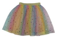 Farebná tylová sukňa s hviezdami