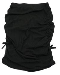 Čierna rebrovaná bavlnená sukňa Shein