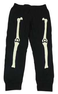 Černé pyžamové kalhoty s kostmi L&D