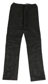 Čierne koženkové legíny