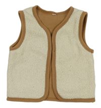 Smetanovo-hnedá huňatá vesta