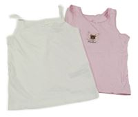 2x košilka bílá + růžová s pejskem