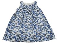Bielo-modré kvetované šaty