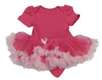 Tmavoružové šaty s tylovou sukní a všitým body