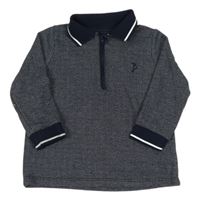 Tmavomodro-bílé vzorované polo triko George