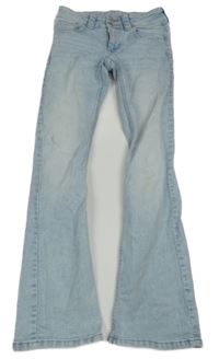 Světlemodré elastické bootcut rifle H&M